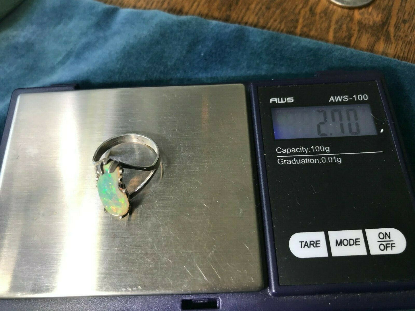 Ethiopian Welo Crystal Opal Ring in 925. *VIDEO**