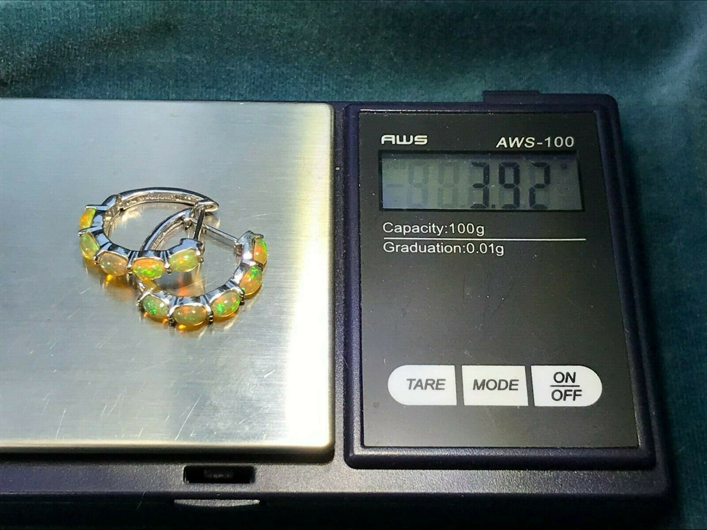 Ethiopian Welo Jelly Opal Huggies Hoop Earrings. 3/4"