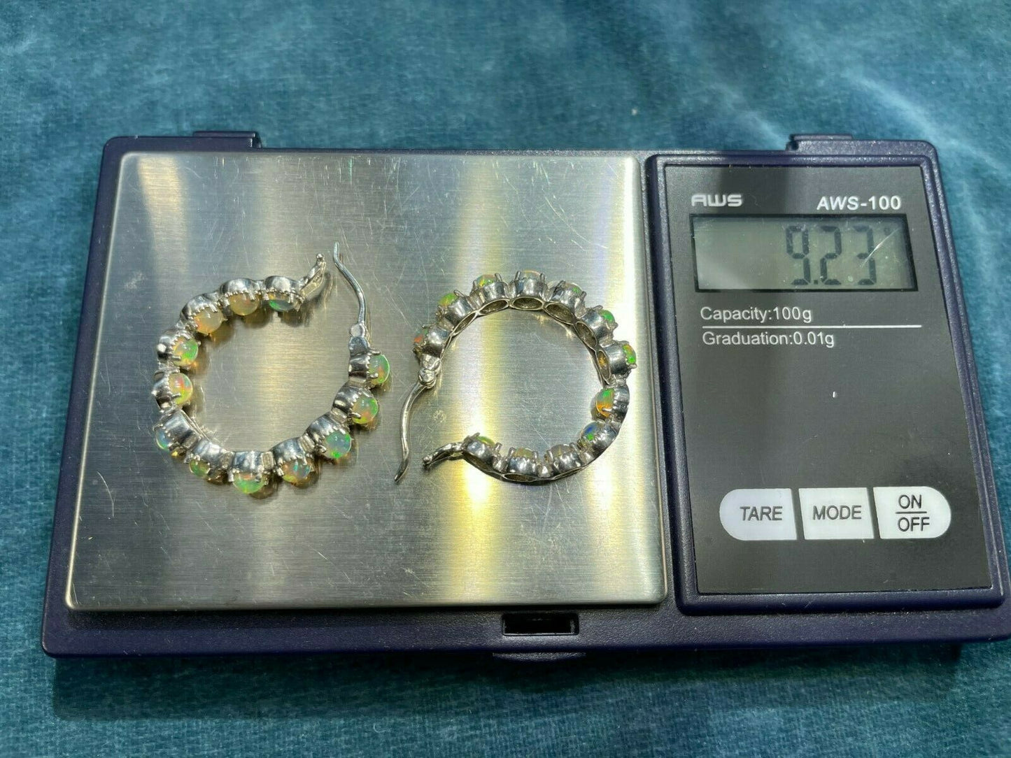 Ethiopian Welo Jelly Opal "Inside Out" 1" 925 Hoop Earrings_ **VIDEO** _21_123