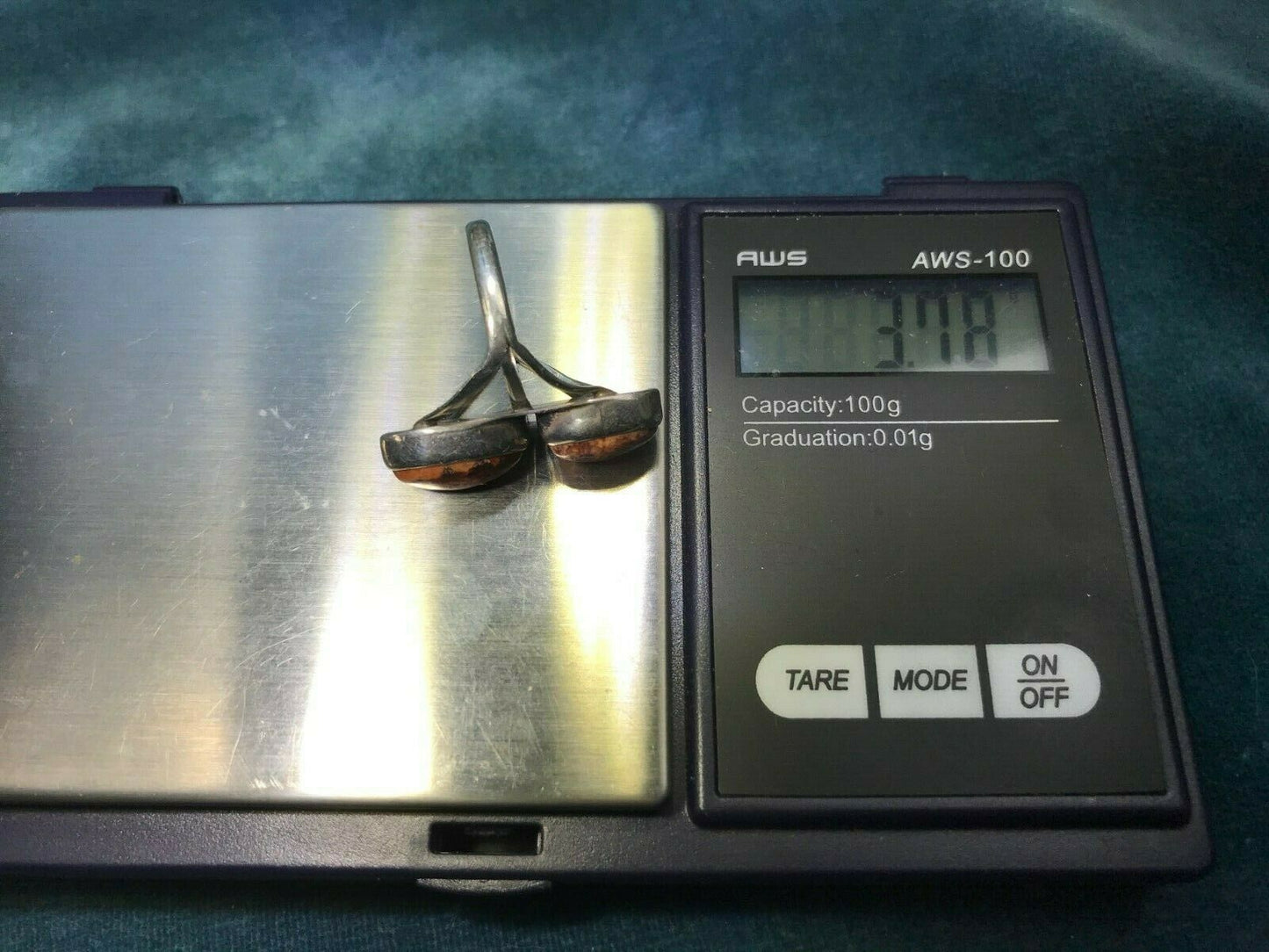 Mexican Boulder Fire Double Opal Ring. 925 Old Pawn **VIDEO**