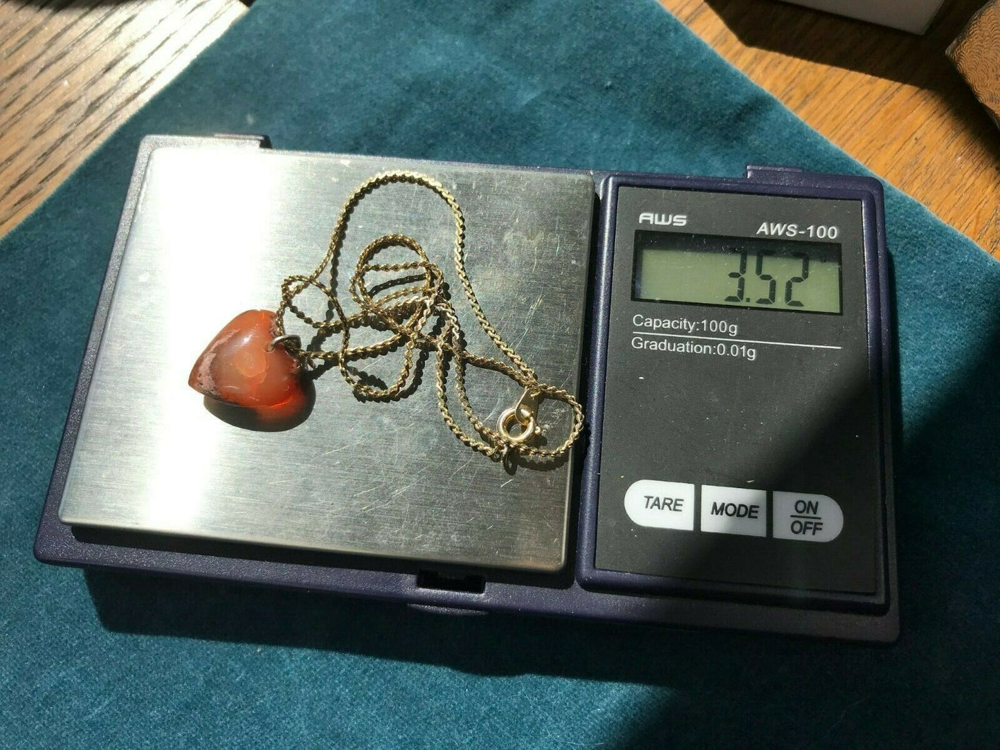 Mexican Fire Boulder Opal Heart Pendant. **VIDEO**