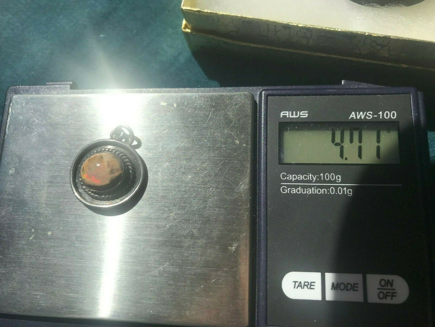 Mexican Boulder Fire Opal Pendant 925. #2 Old Pawn **VIDEO**