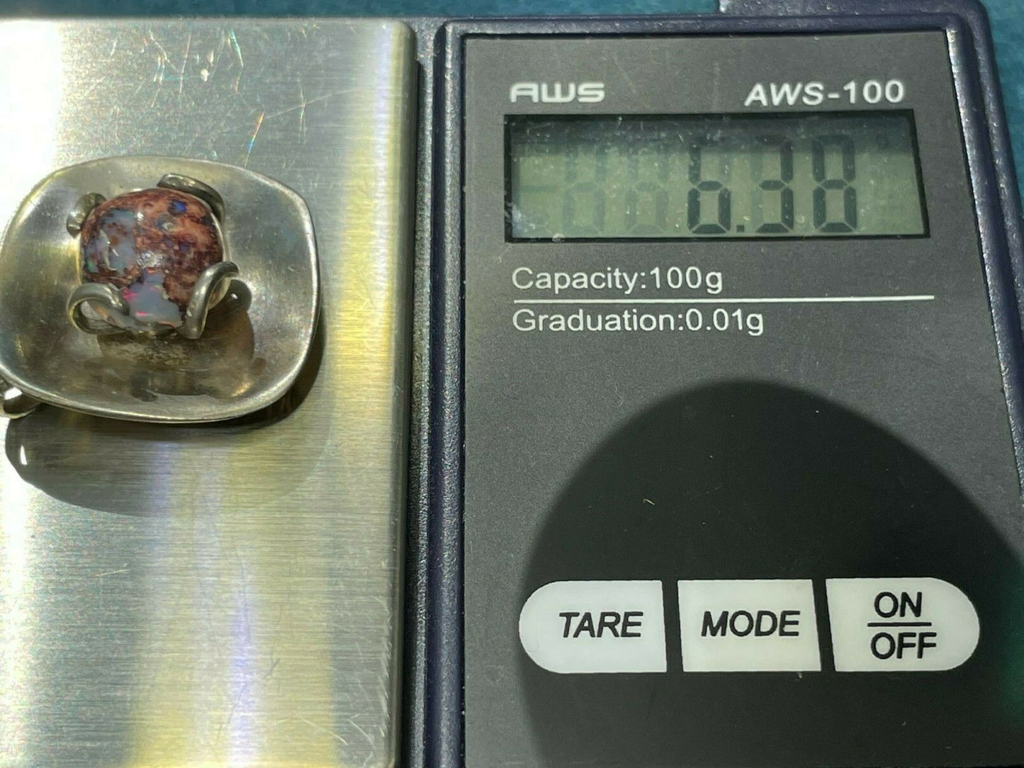Mexican Fire Boulder Opal Pendant. **VIDEO**