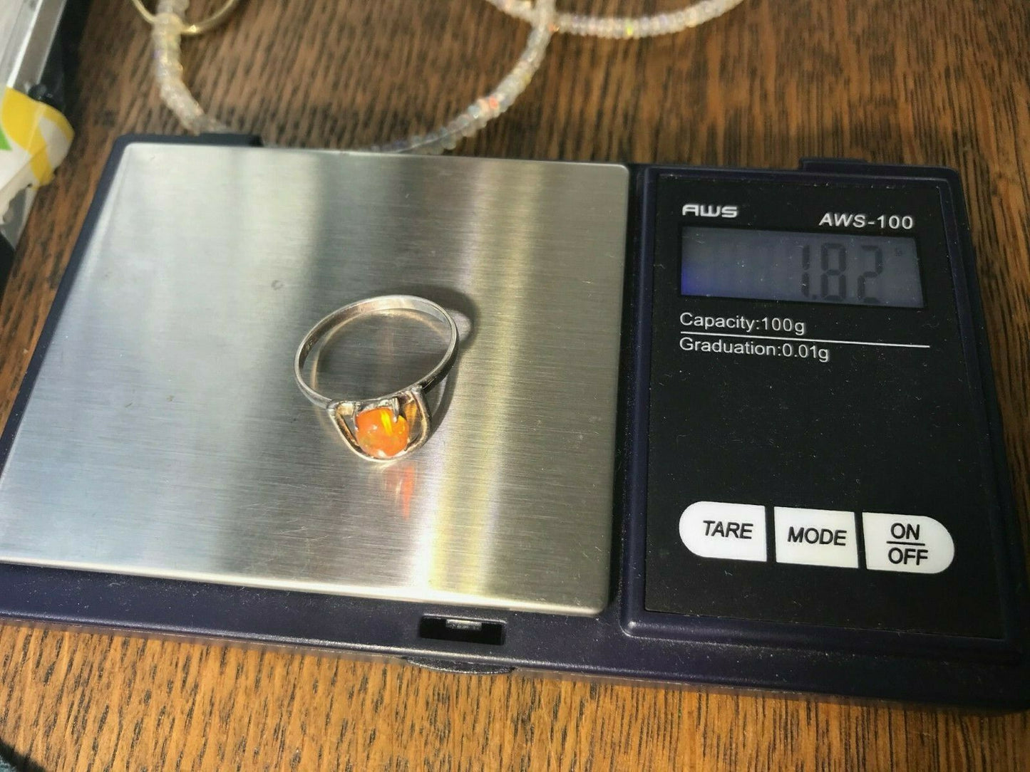 Mexican Fire Opal Ring in 925 Silver. Artisan **VIDEO**