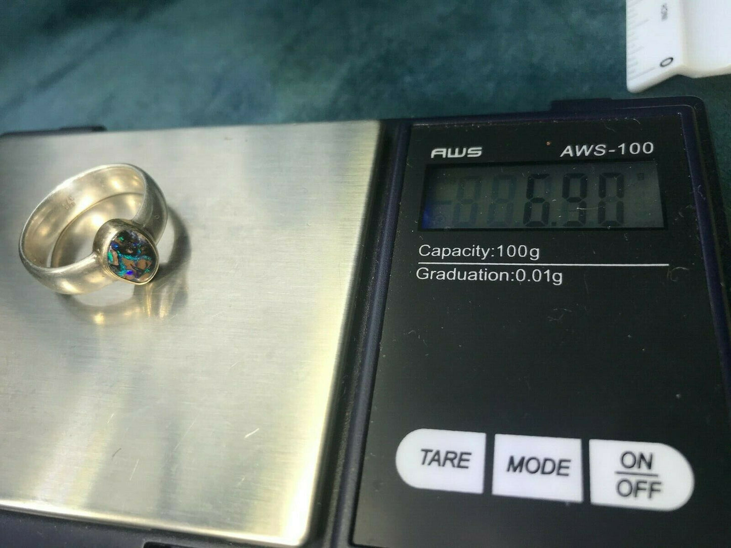 SG MERMAID Yellow Gold & 925 Australian Boulder Opal Ring**VIDEO**-K9L4J