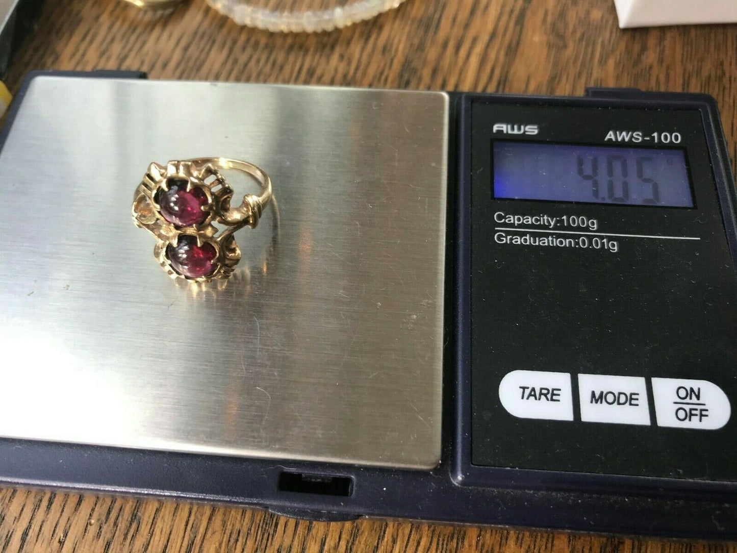SG MERMAID 10k Yellow Gold Double Cabochon Garnet "Moi et Toi" Ring -K8L8J