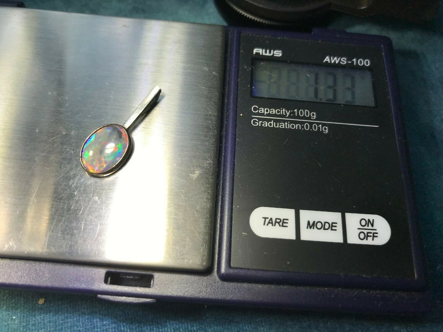 SG MERMAID Australian Black Opal Pendant in 925. Rainbow Fire -K1L07J