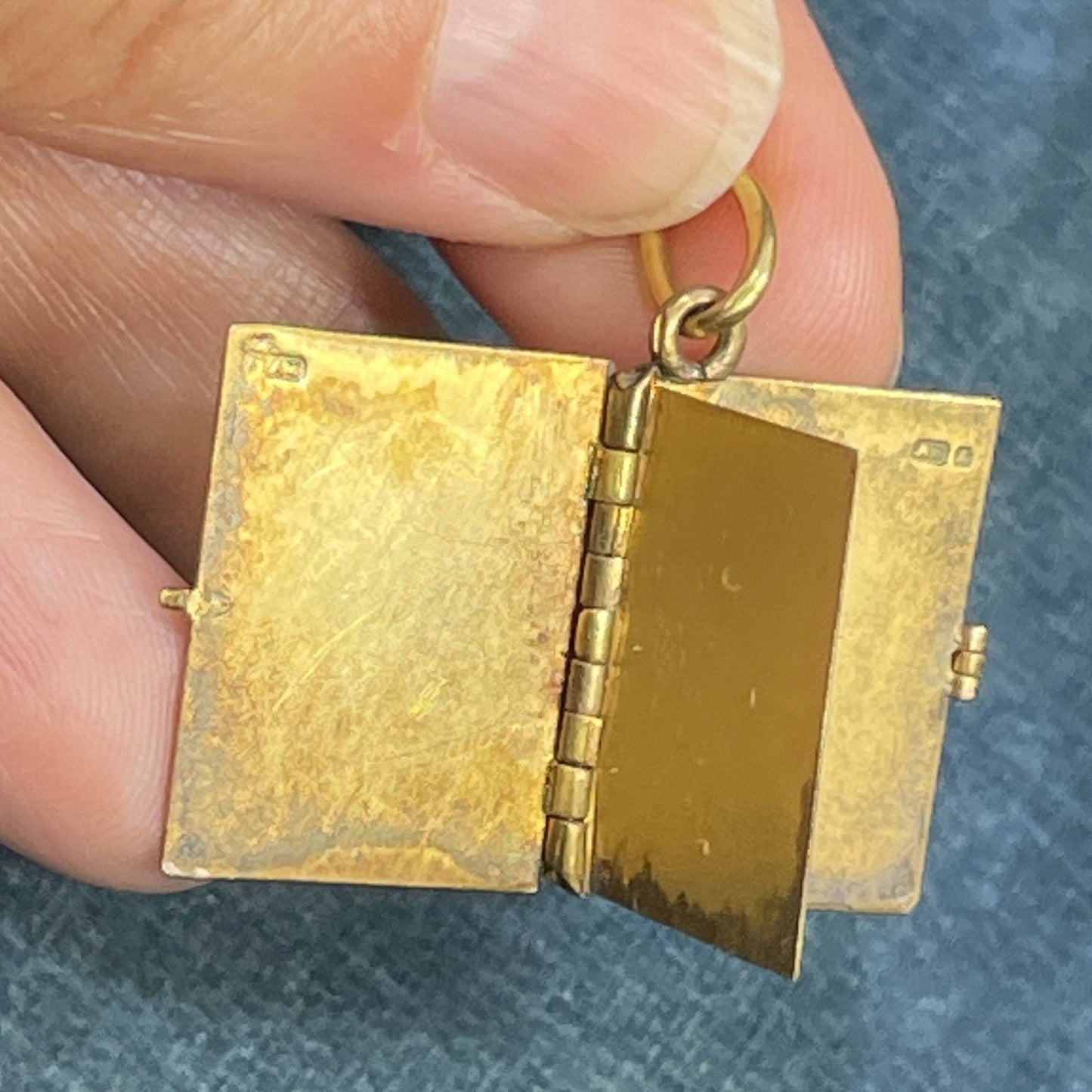 Yellow Gold 10K "Unforgettable Days" 3-Page Locket. Boy w Geese