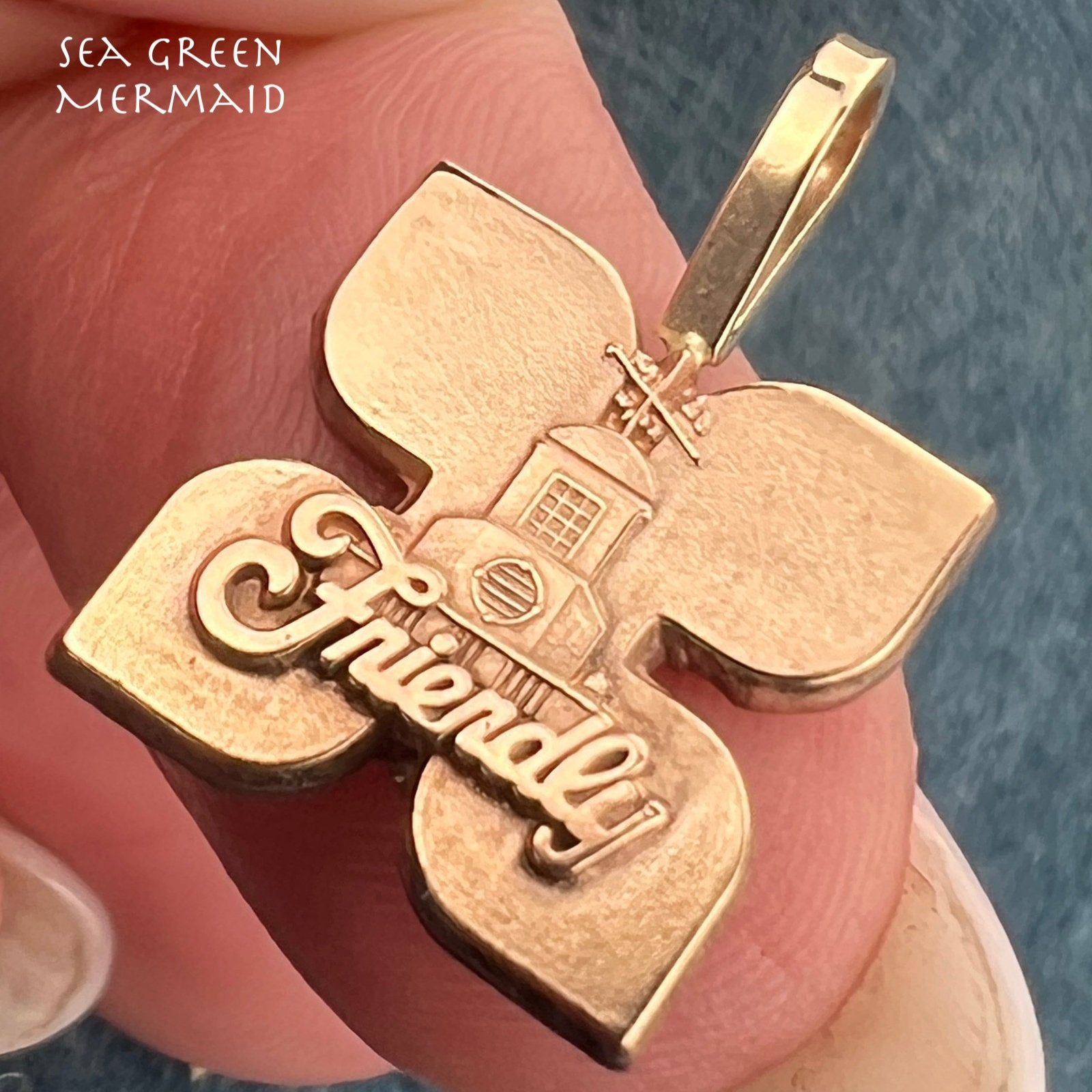 1/5 10k Gold Filled FRIENDLY Ice Cream Restaurant Pendant