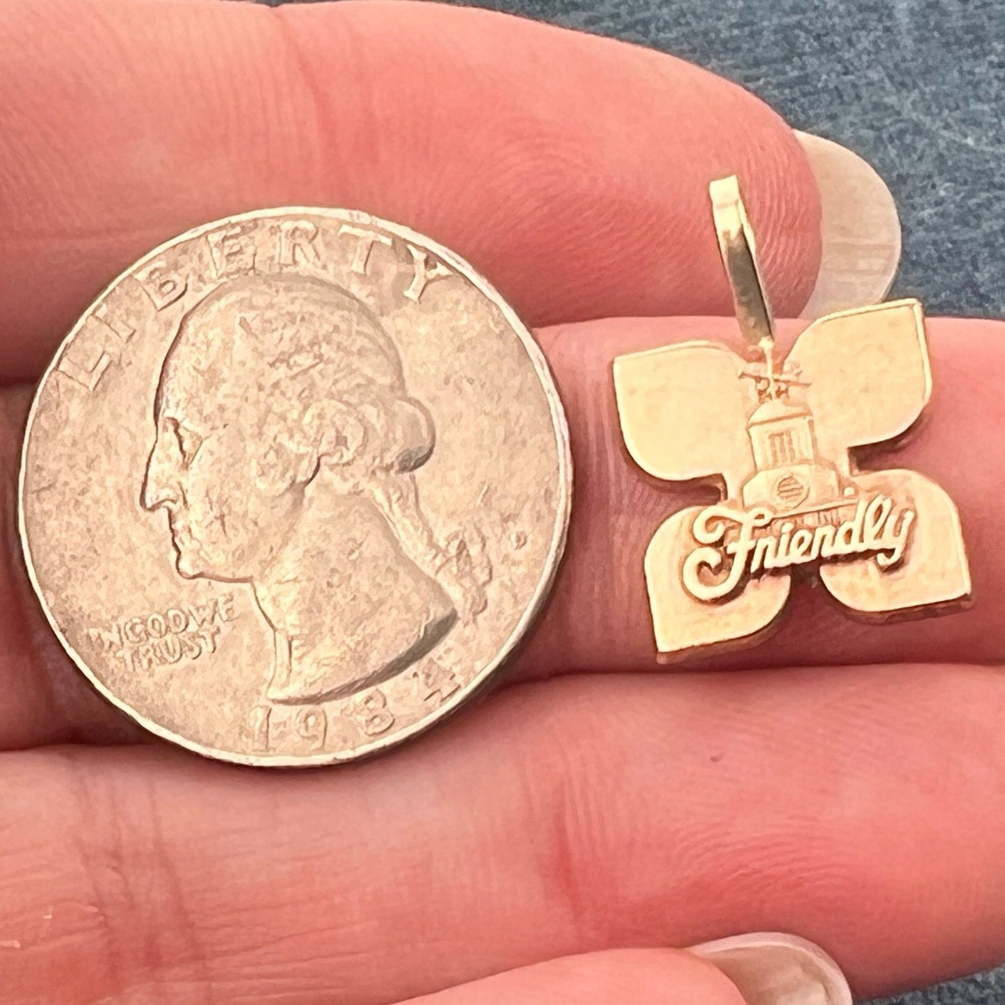 1/5 10k Gold Filled FRIENDLY Ice Cream Restaurant Pendant