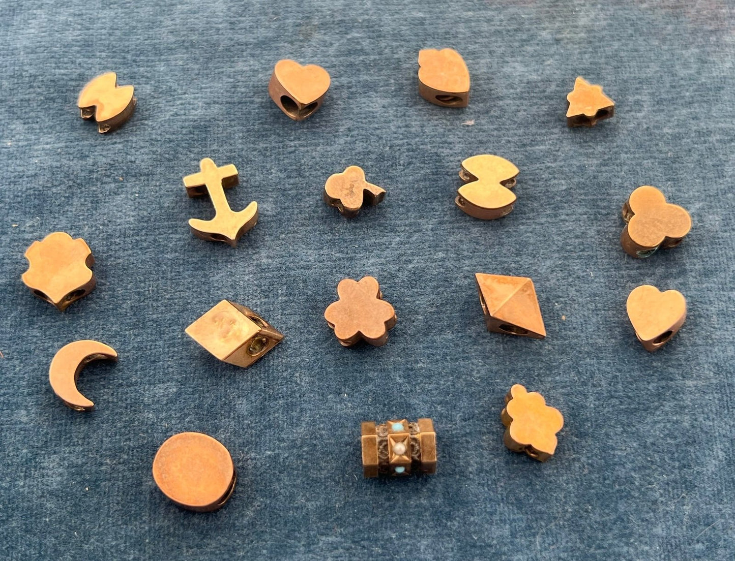 10k Gold 2 Marquise Gypsy-Set Opal Slide Charm Pendant *Video*