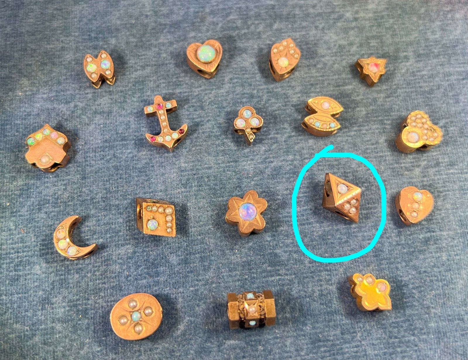 10k Gold 3-D Diamond Gypsy-Set Opal Slide Charm Pendant *Video*