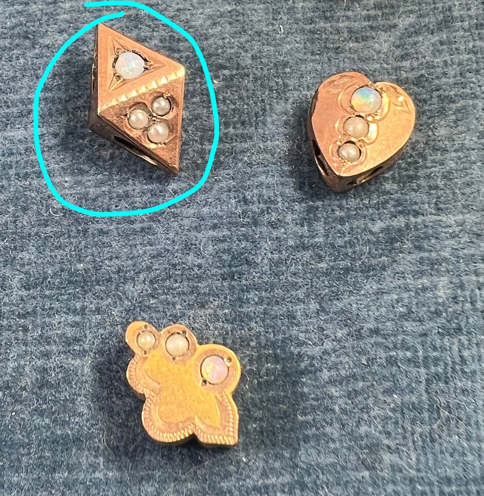 10k Gold 3-D Diamond Gypsy-Set Opal Slide Charm Pendant *Video*