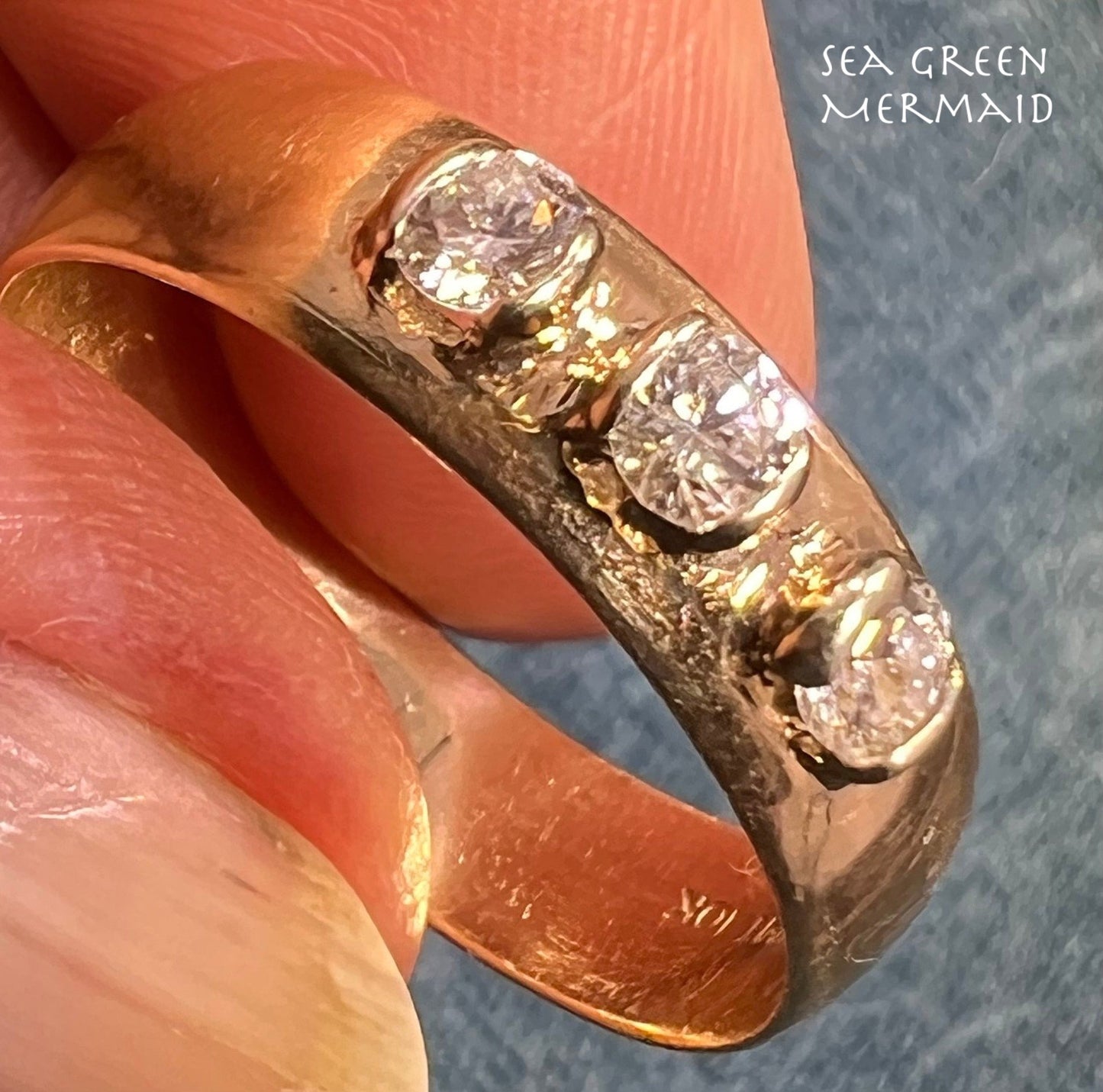 10k Gold 3 Diamond Ring. Engagement/Wedding Band