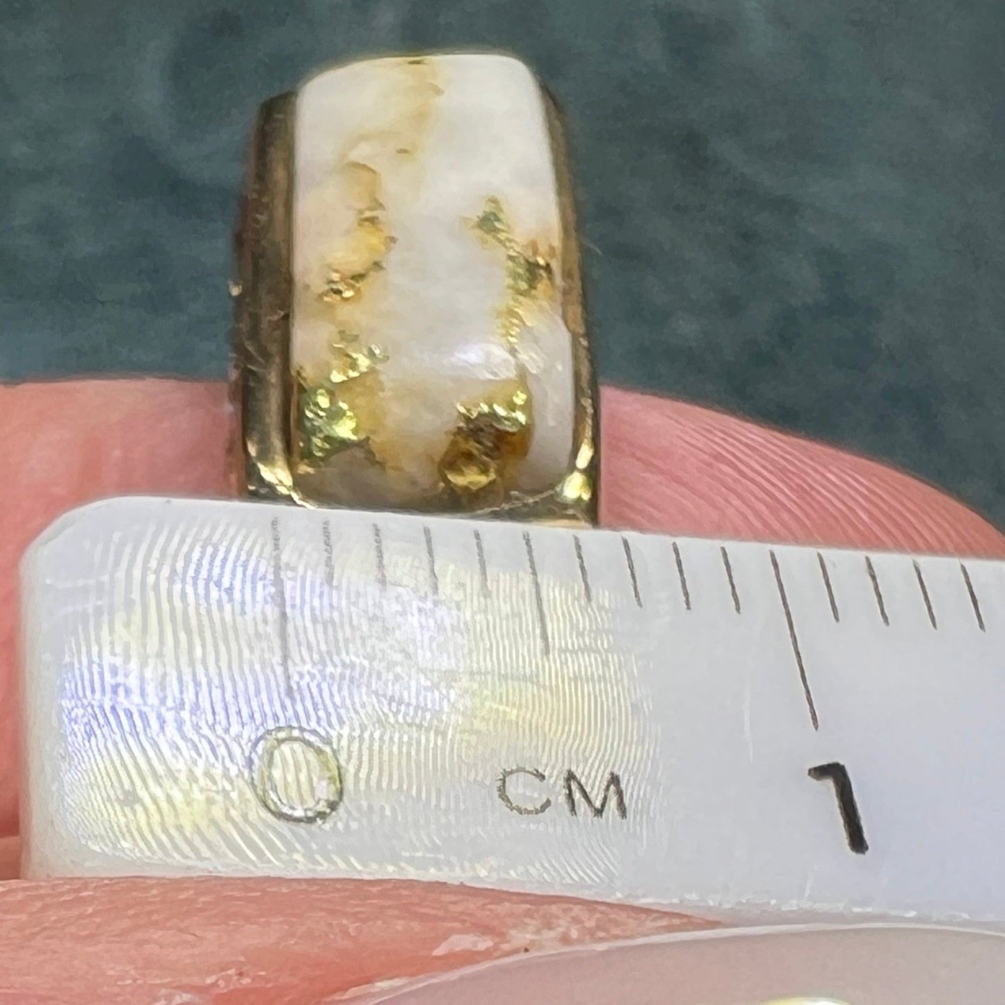 10k Gold Alaskan Gold-in-Quartz Diamond 24k Nugget Ring *Video*