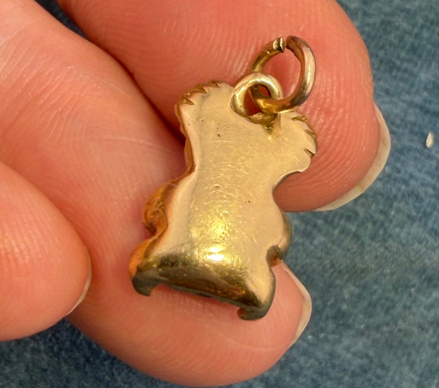 10k Gold Australian Black Opal Triplet KOALA BEAR Pendant *Video*