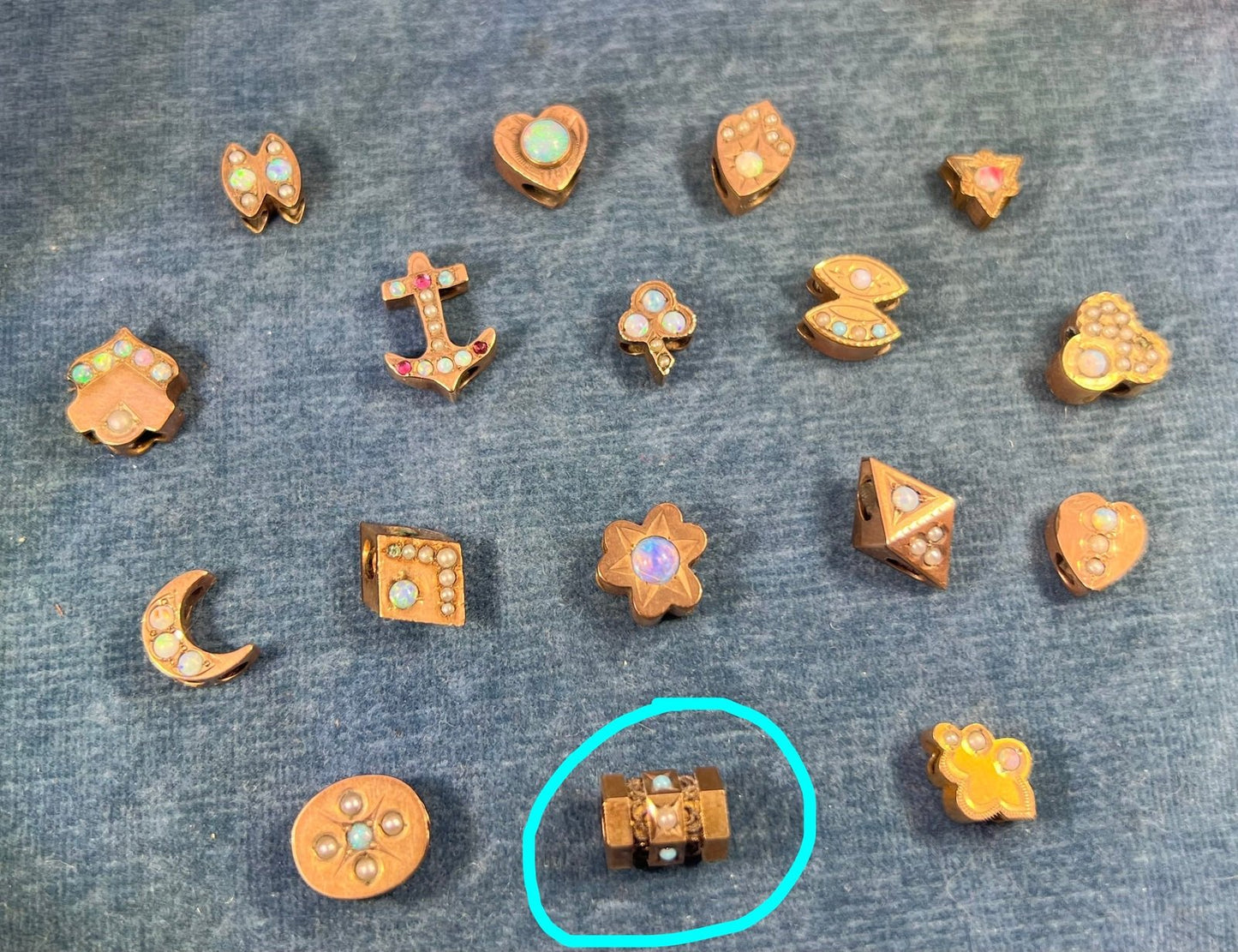 10k Gold Barrel Shape Gypsy-Set Turquoise Slide Charm Pendant *Video*