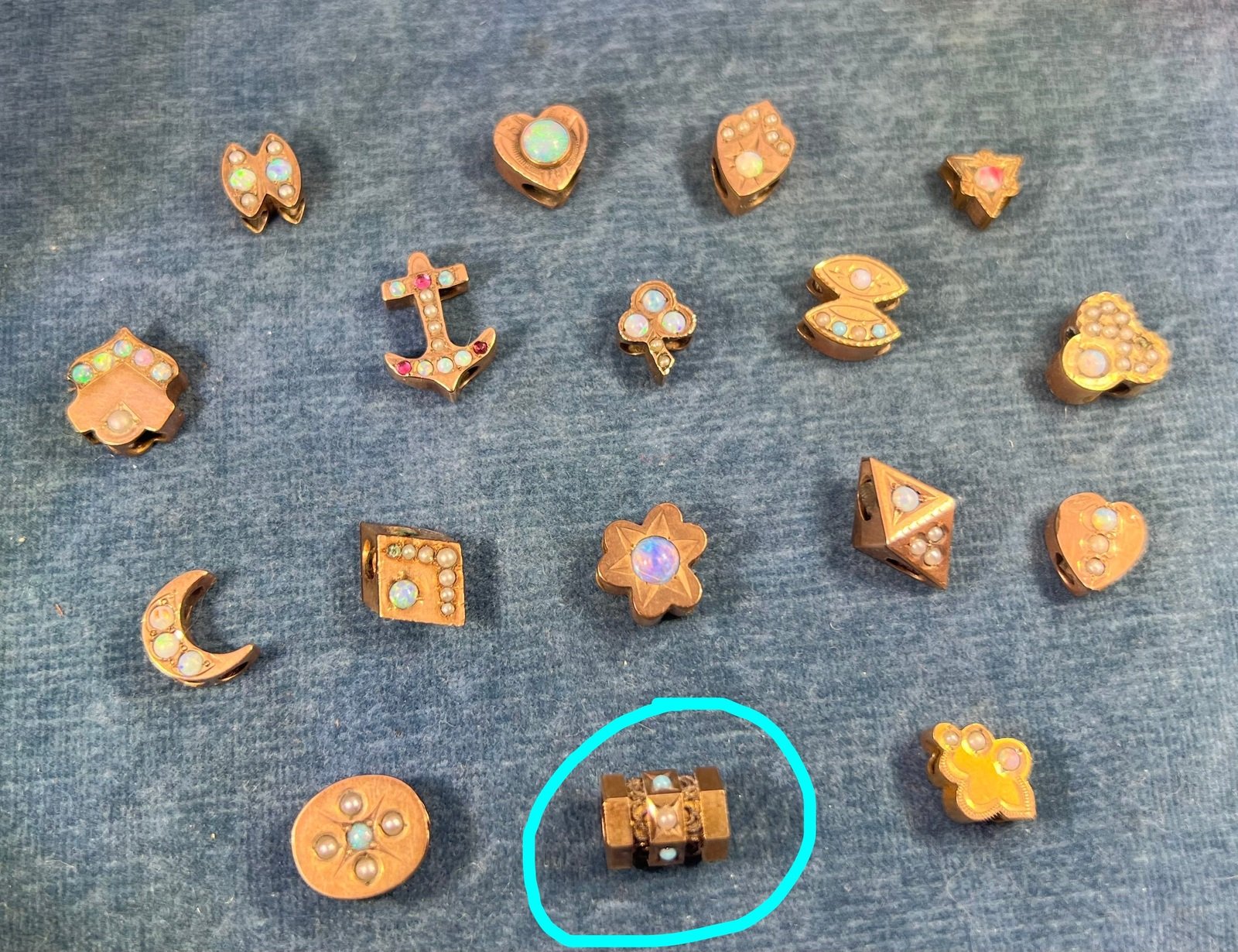 10k Gold Barrel Shape Gypsy-Set Turquoise Slide Charm Pendant *Video*