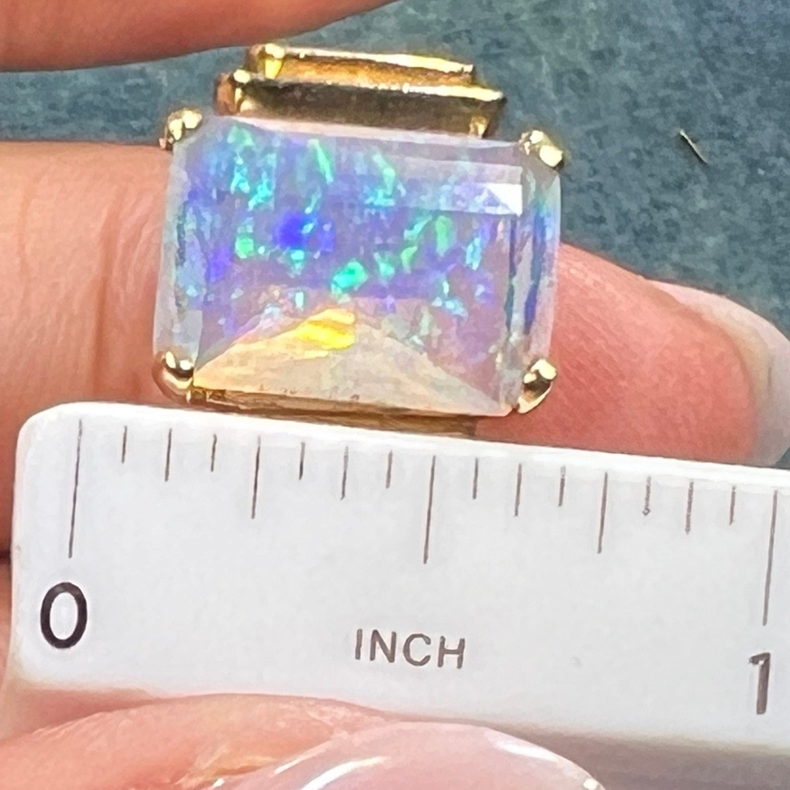 10k Gold Bello Jelly Opal Ring. Emerald Cut *VIDEO*