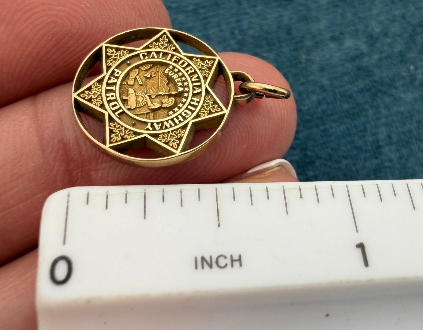 10k Gold CHiPs California Highway Patrol Police Badge Insignia Pendant