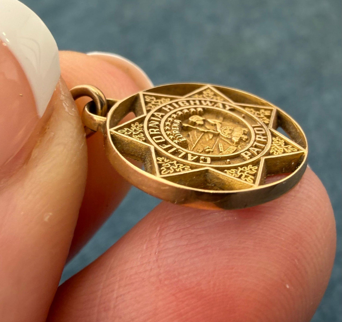 10k Gold CHiPs California Highway Patrol Police Badge Insignia Pendant