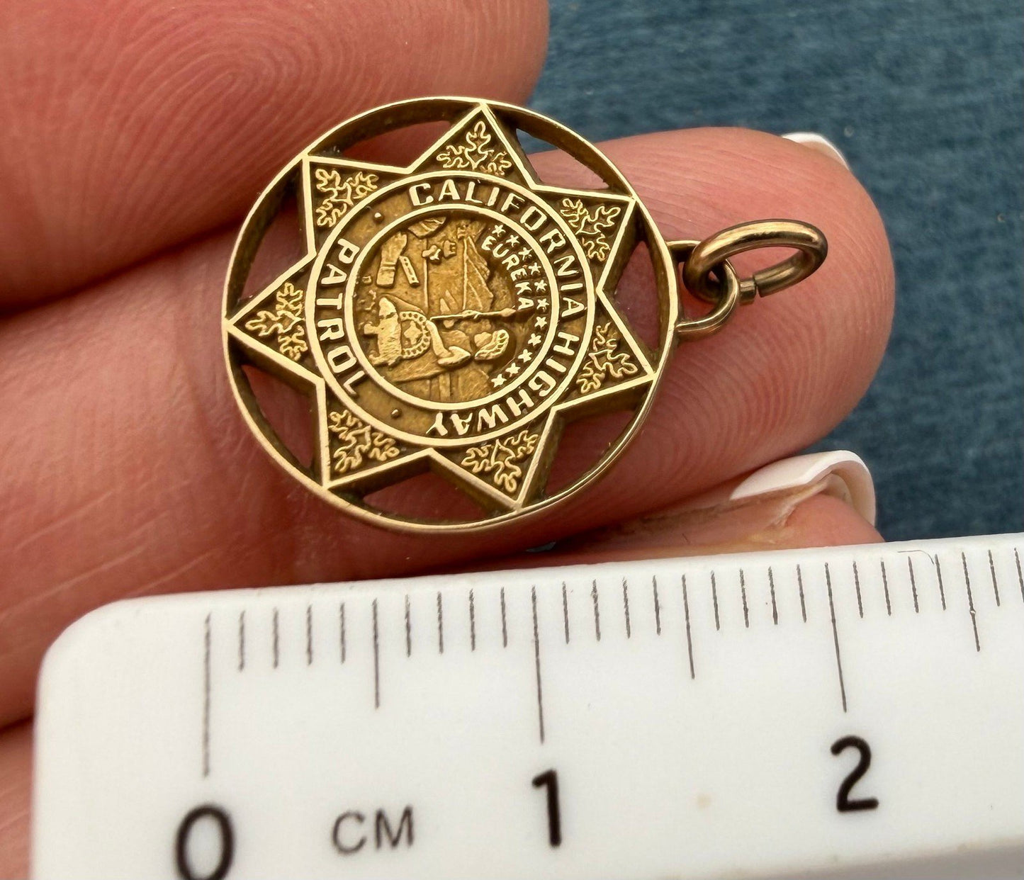 10k Gold CHiPs California Highway Patrol Police Badge Insignia Pendant