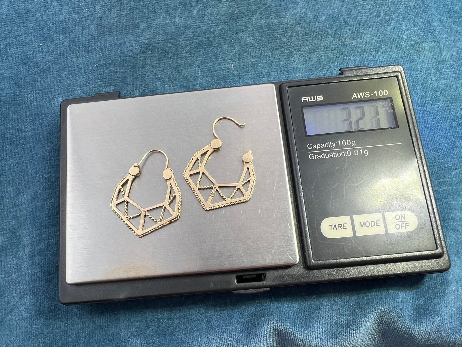 10k Gold Geometric Spiderweb Mandala Hoop Earrings. 14k Wires