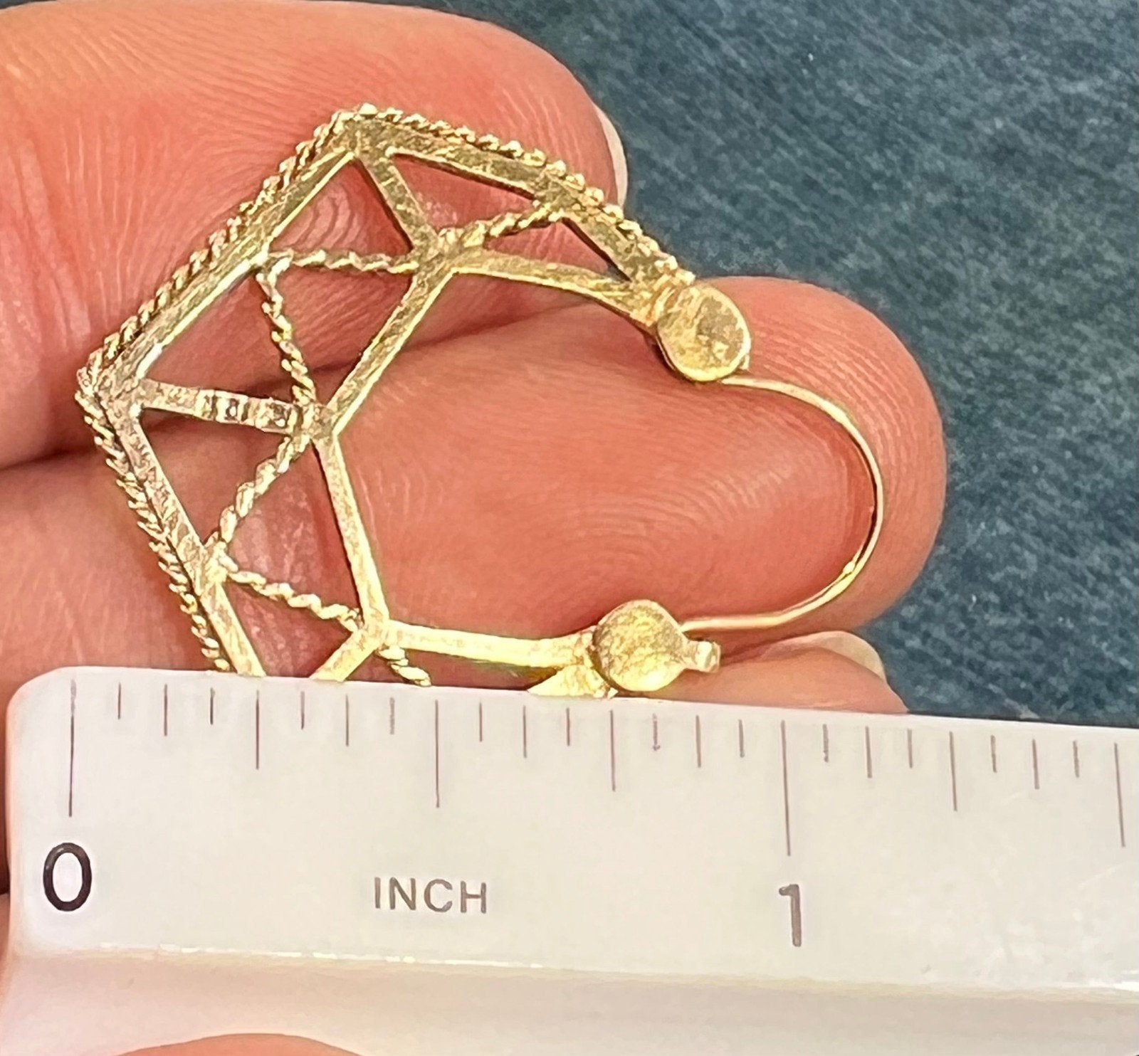 10k Gold Geometric Spiderweb Mandala Hoop Earrings. 14k Wires