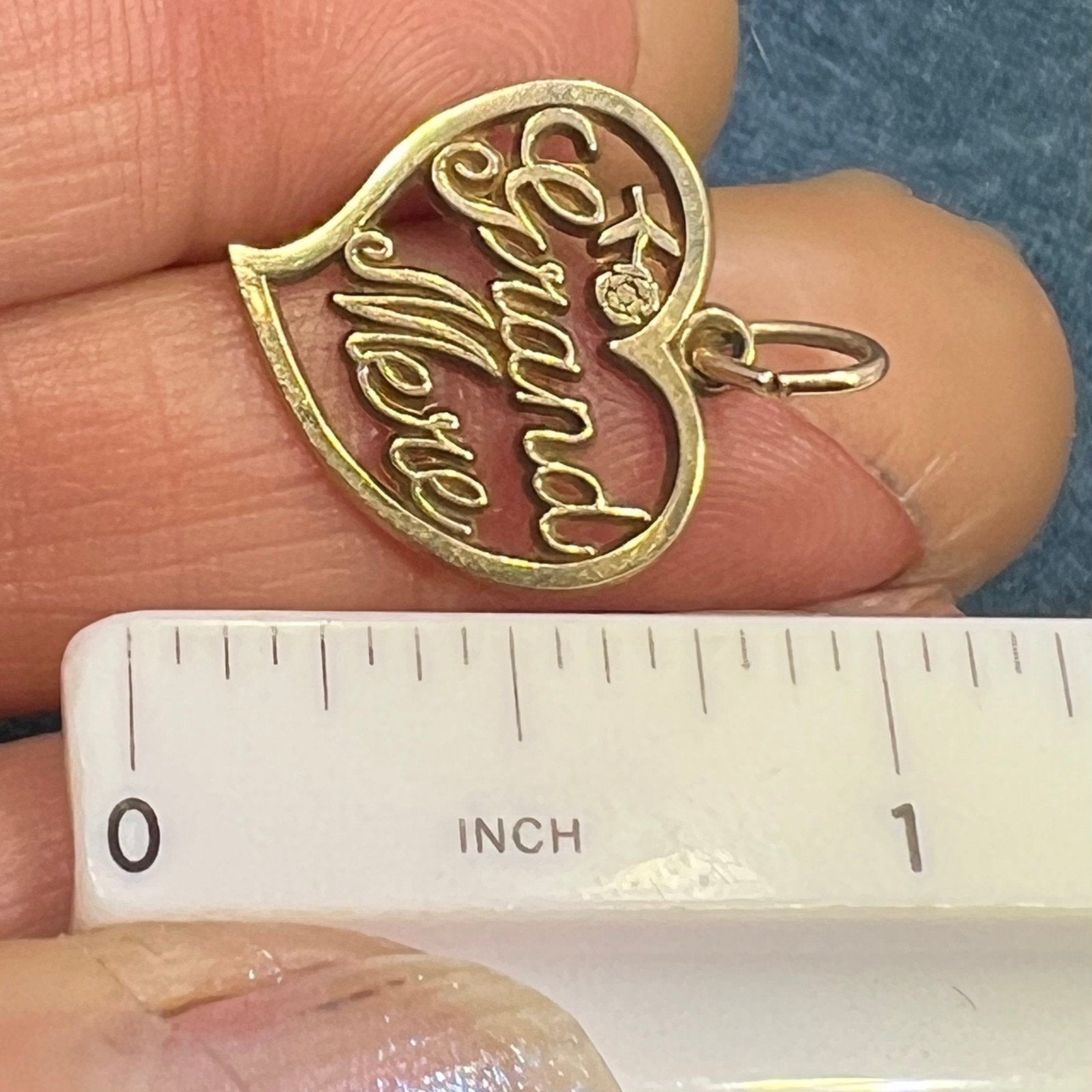 10k Gold "Grand-Mere" Pendant. French Grandmother Grandmere Grandma