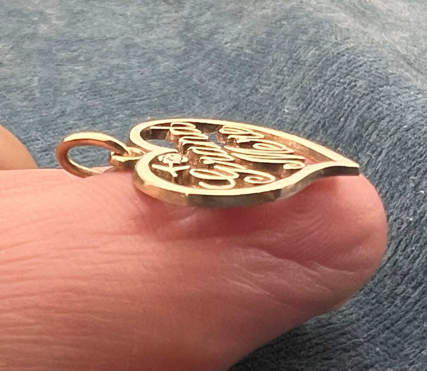 10k Gold "Grand-Mere" Pendant. French Grandmother Grandmere Grandma