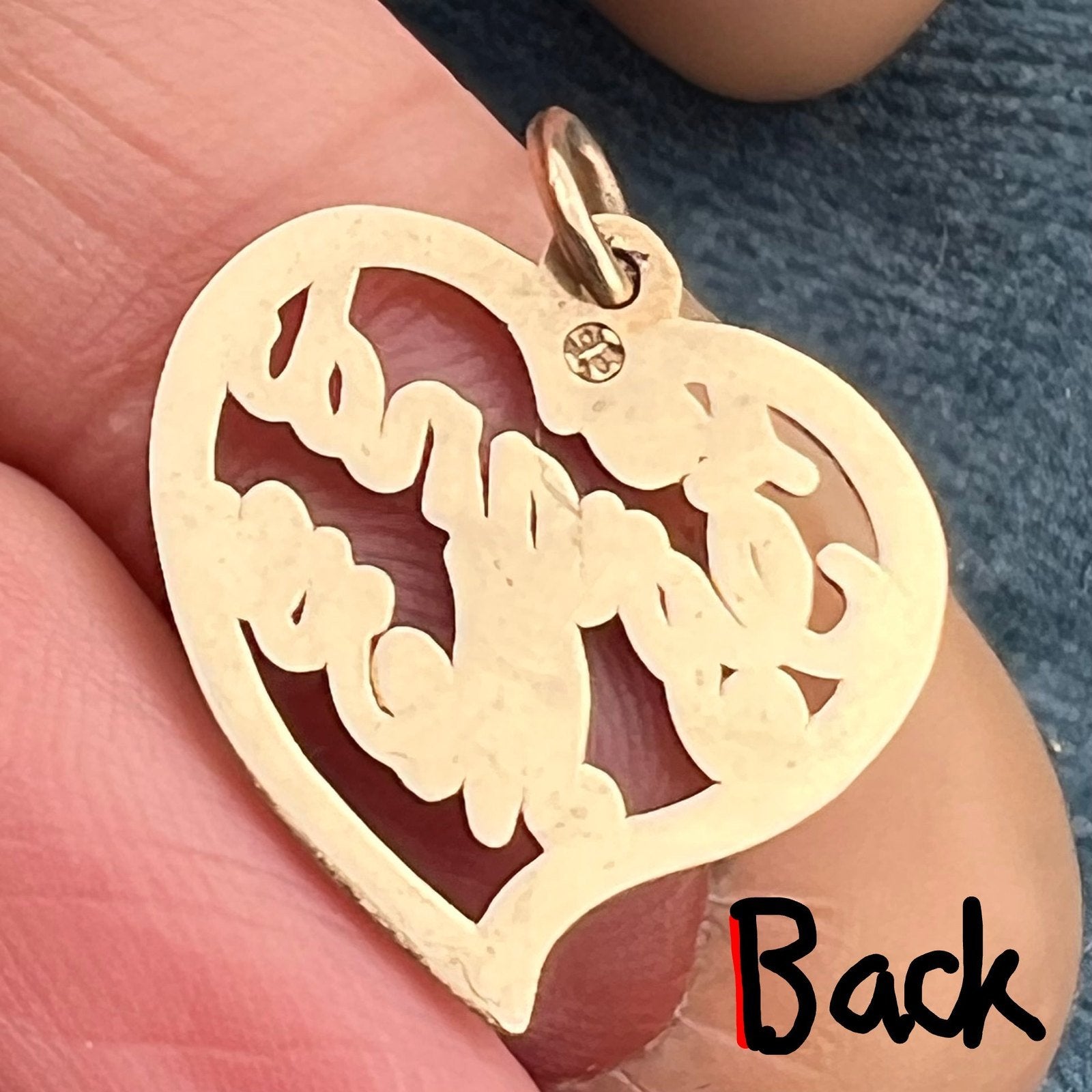 10k Gold "Grand-Mere" Pendant. French Grandmother Grandmere Grandma