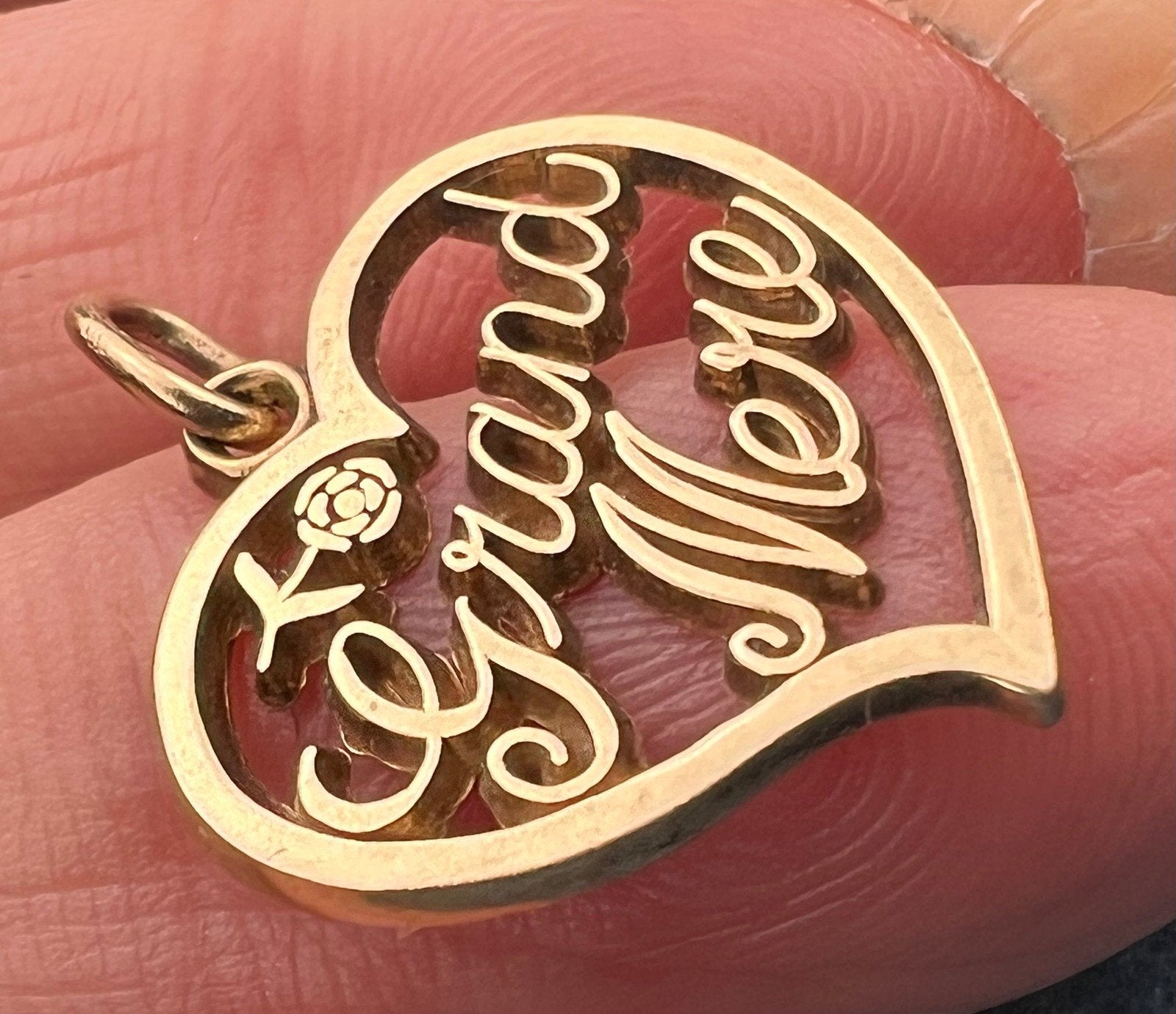 10k Gold "Grand-Mere" Pendant. French Grandmother Grandmere Grandma