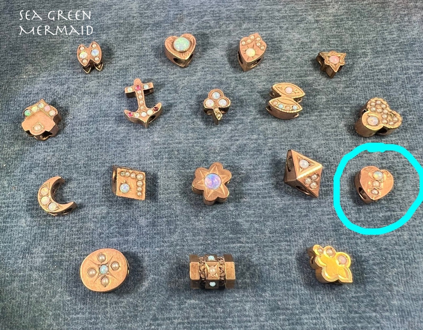 10k Gold Heart Gypsy-Set Opal Slide Charm Pendant *Video*