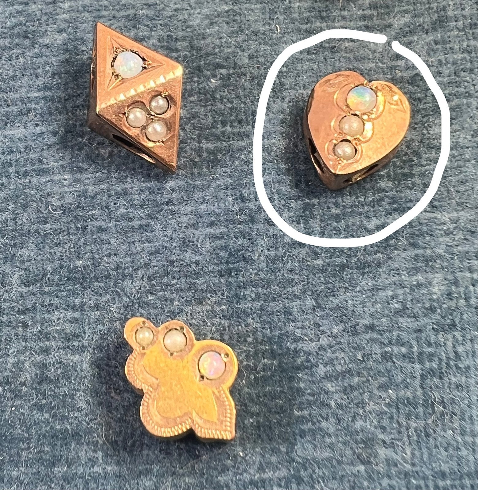 10k Gold Heart Gypsy-Set Opal Slide Charm Pendant *Video*