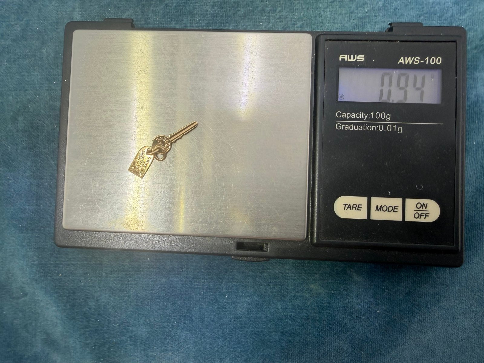 10k Gold Key Pendant. Come Up + See Me Some Time - Mae West