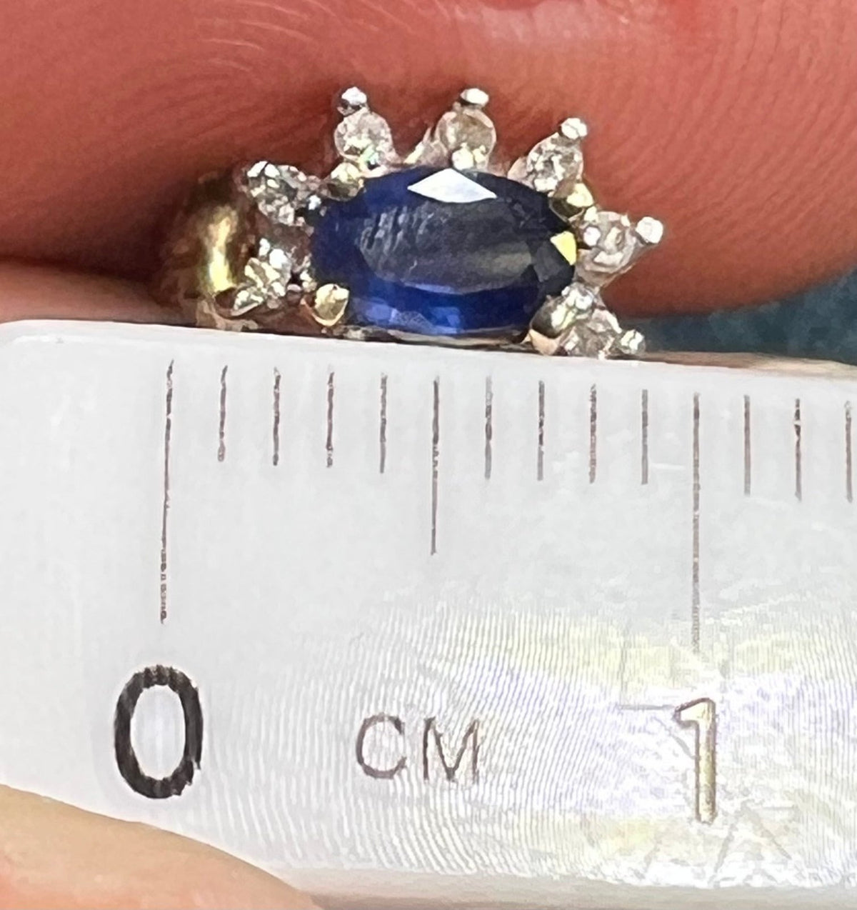 10k Gold Natural Ceylon Blue Sapphire & Diamond Halo Earrings *Video*