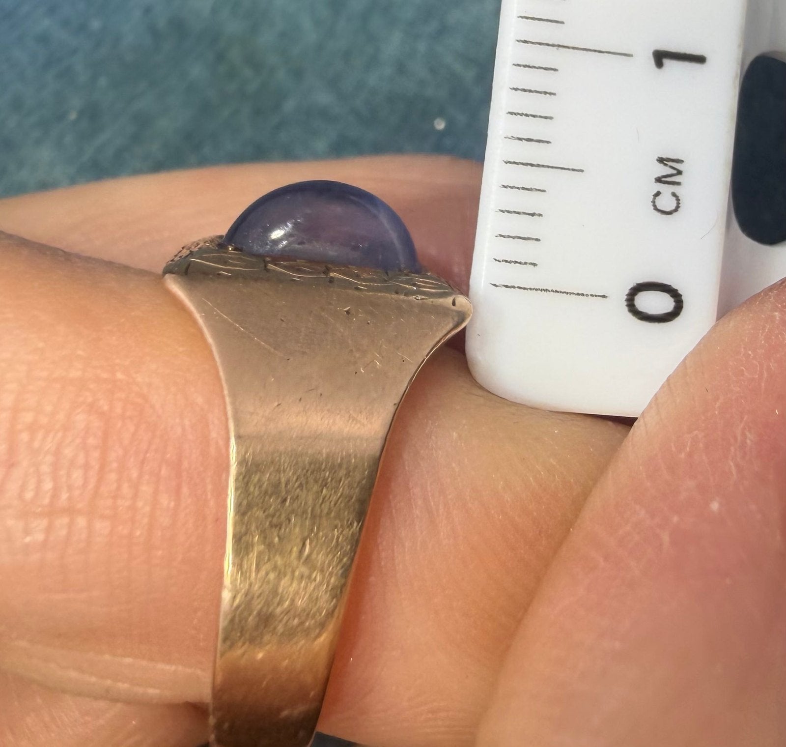 10k Gold Periwinkle Blue Star Sapphire Art Deco Signet Ring *Video*