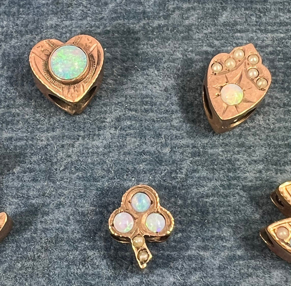 10k Gold Shield Shape Gypsy-Set Opal Slide Charm Pendant *Video*