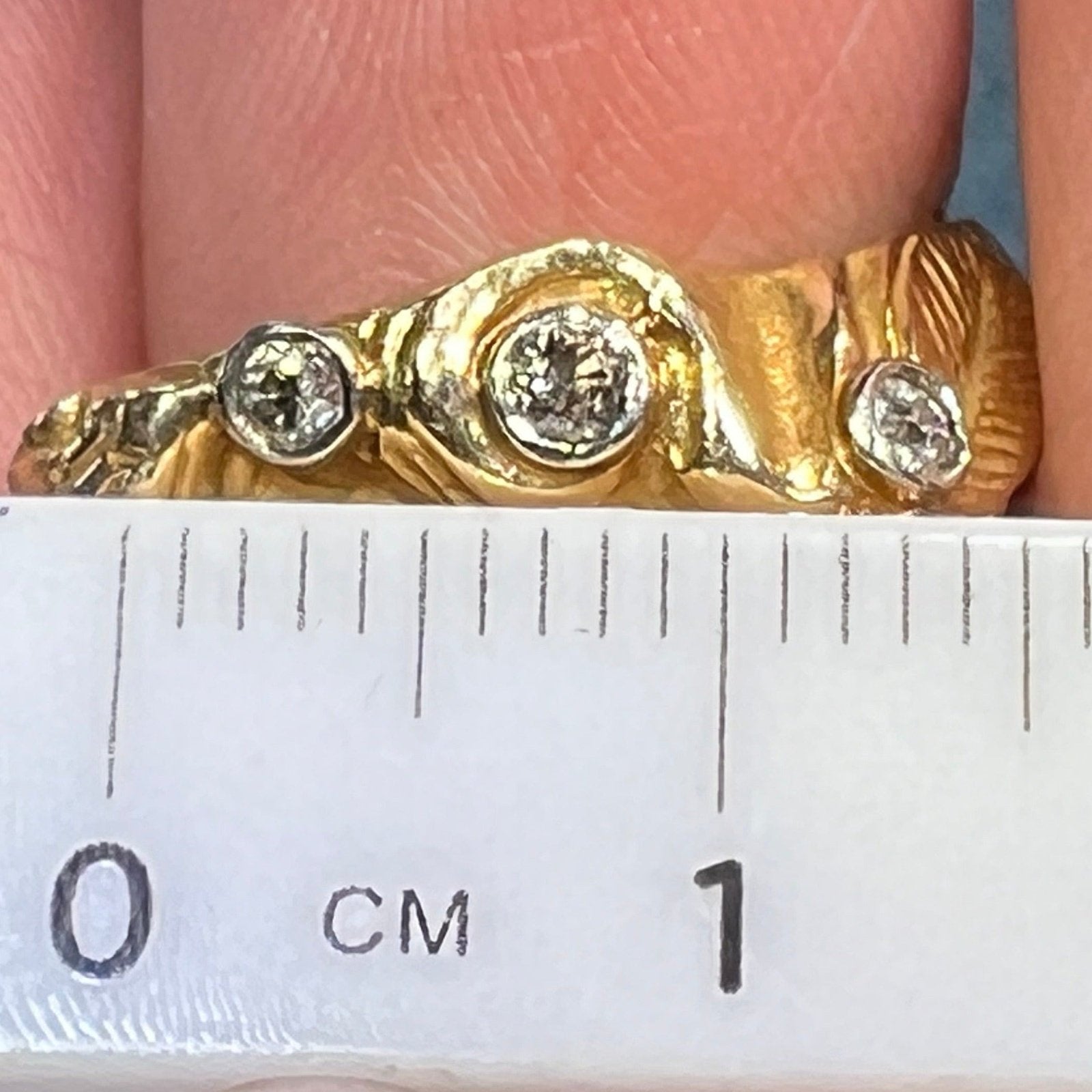 10k Gold Signet Ring w Snake Shoulders + Rose Diamonds *Video*