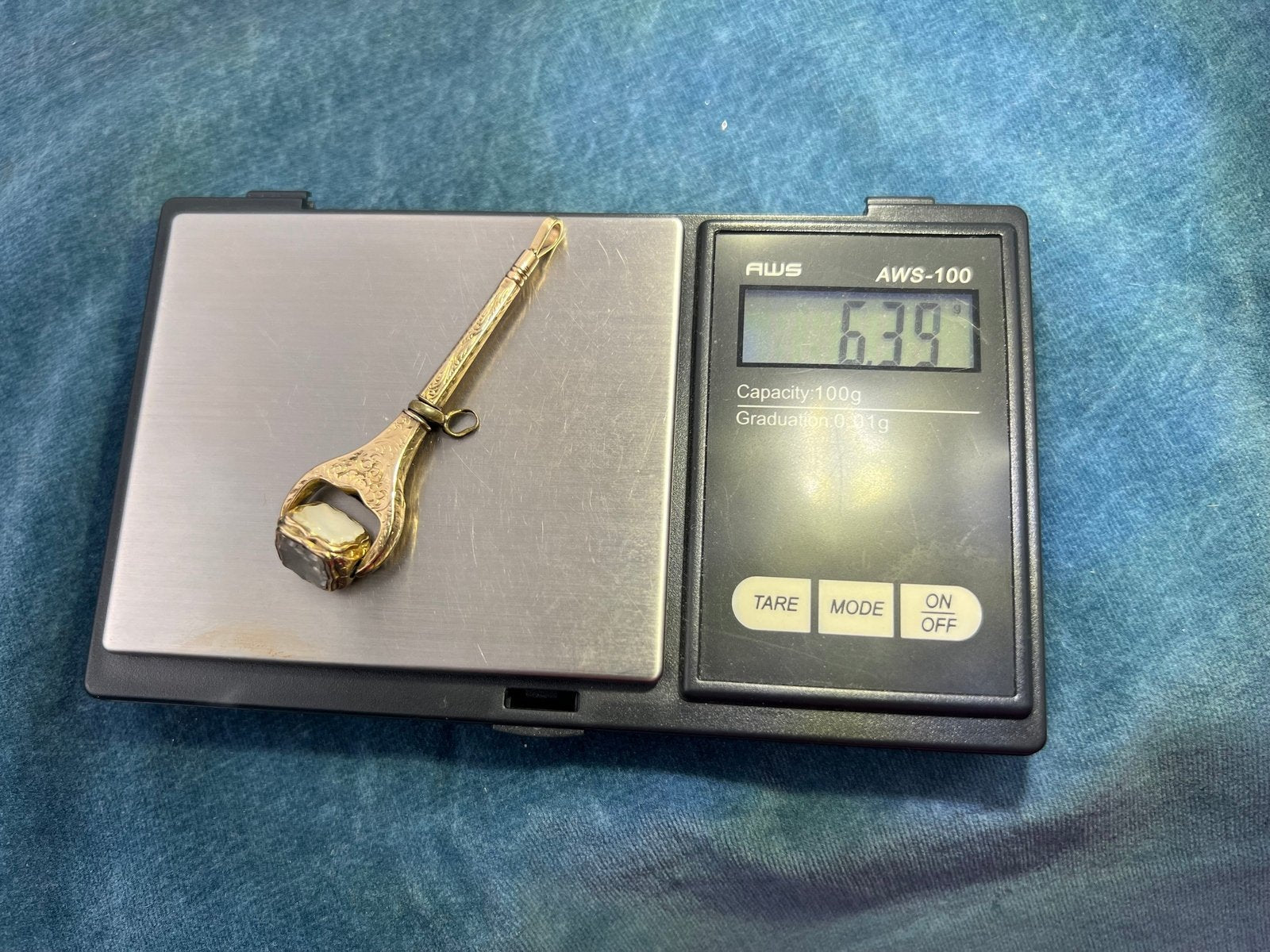 10k Gold Spinning Bloodstone Watch Key Fob Pendant *Video*