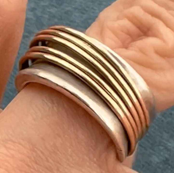 10k Gold Spinning Rings on Wide 925 Band. U HAVE MY HEART *Video*
