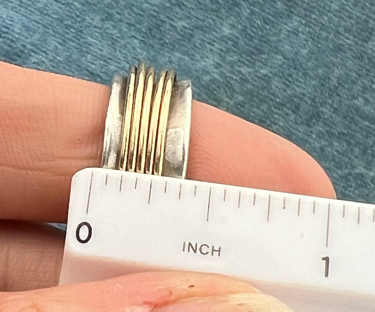 10k Gold Spinning Rings on Wide 925 Band. U HAVE MY HEART *Video*