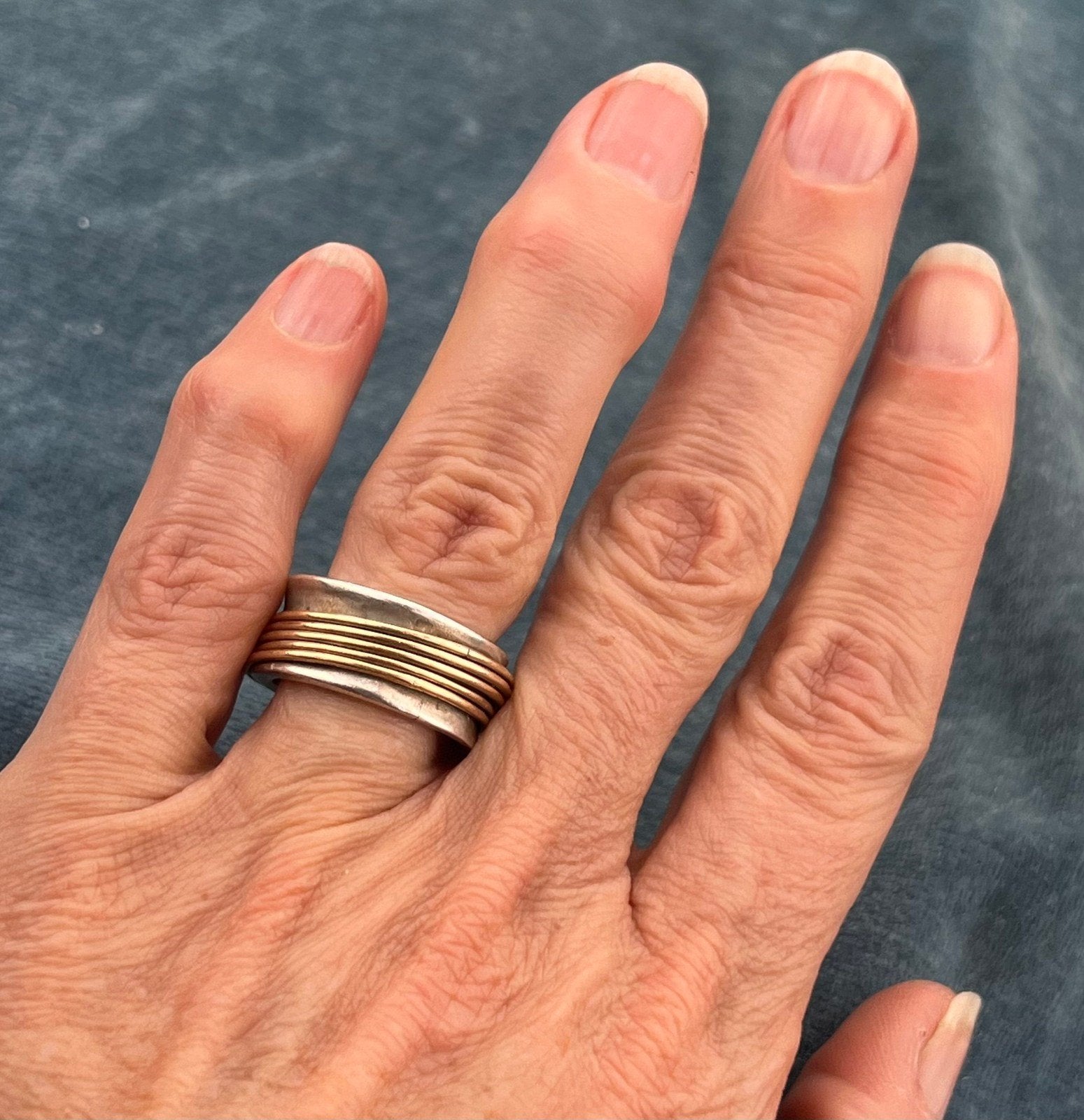 10k Gold Spinning Rings on Wide 925 Band. U HAVE MY HEART *Video*