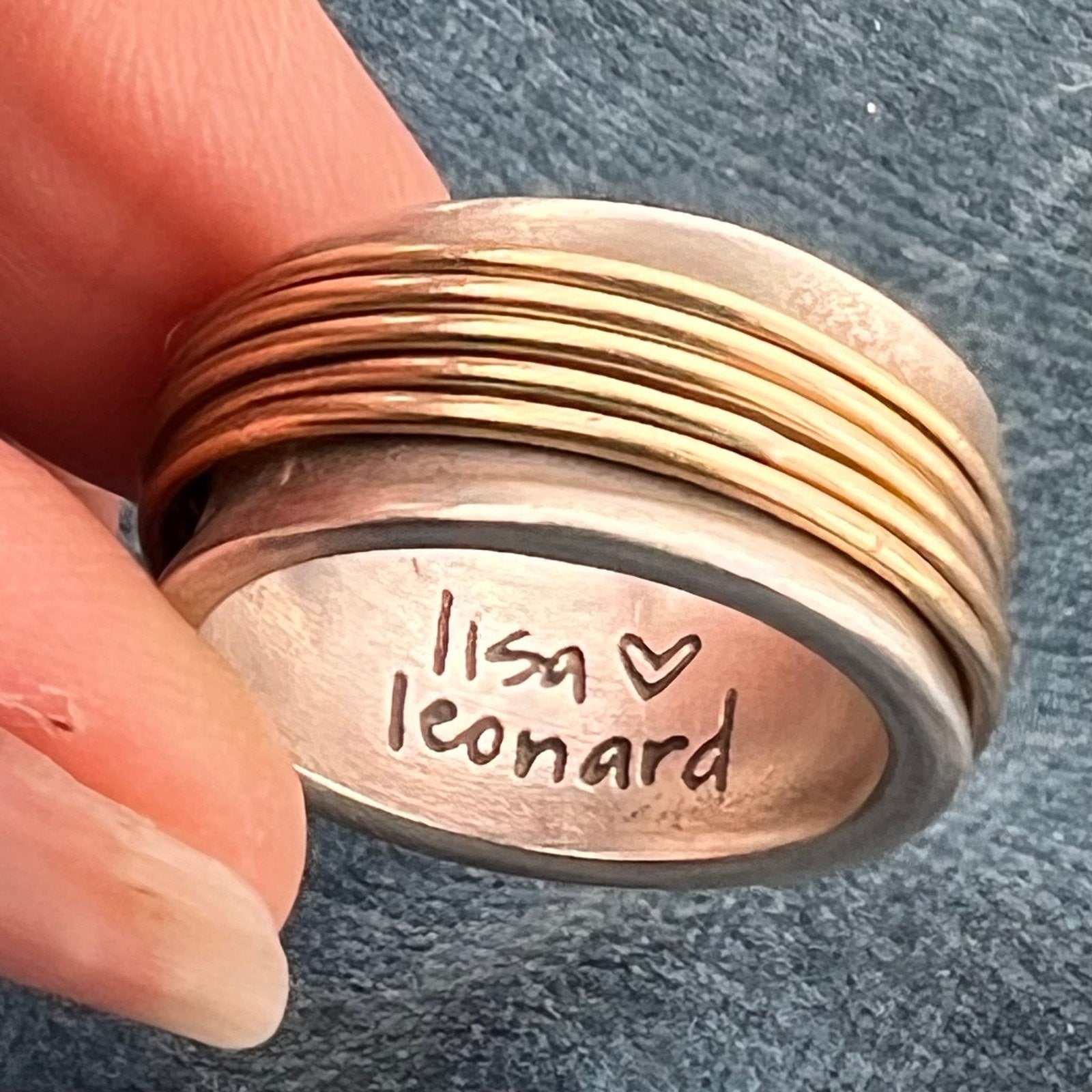 10k Gold Spinning Rings on Wide 925 Band. U HAVE MY HEART *Video*