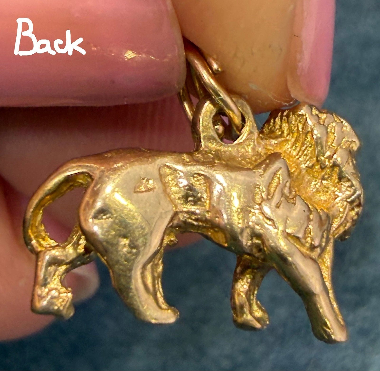 10k Gold Standing Lion Pendant. 3-D Victorian Watch Fob