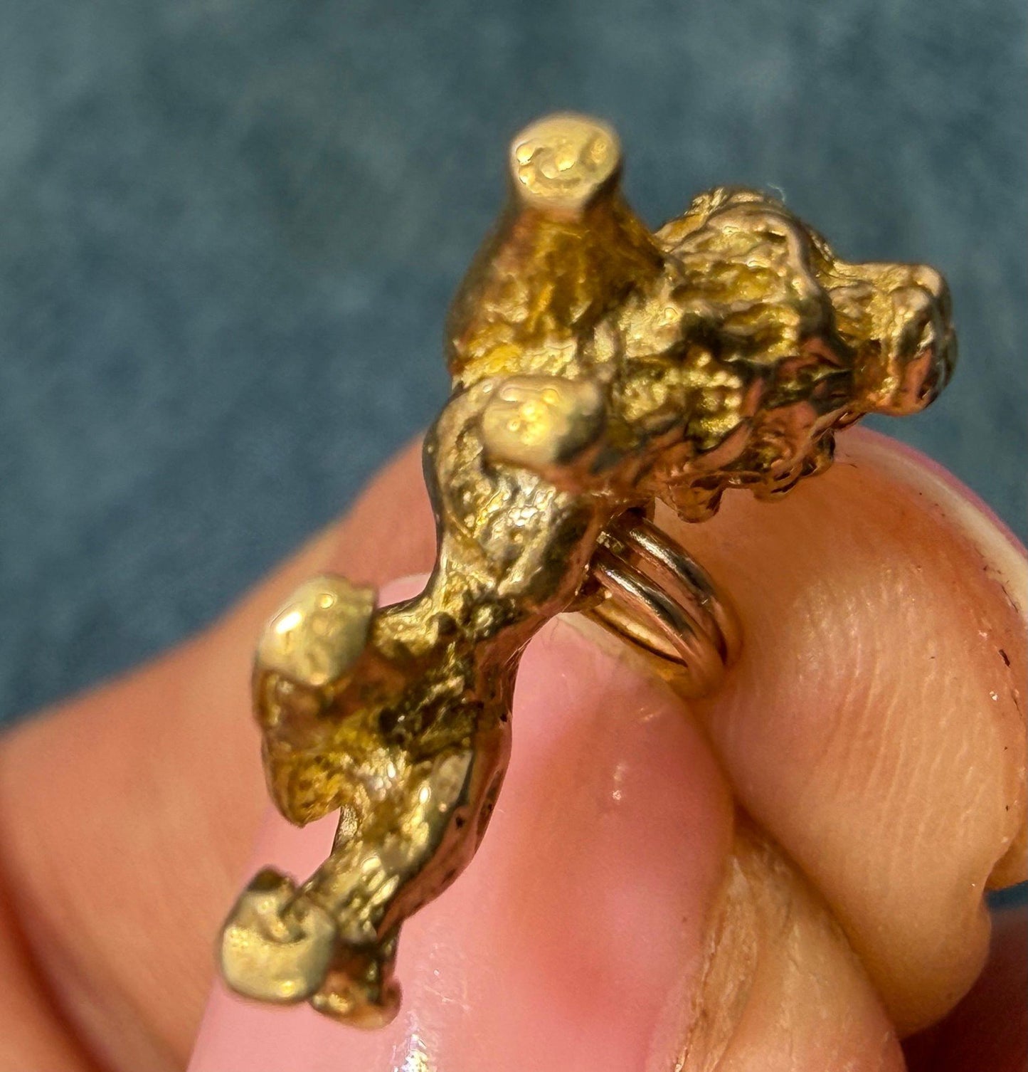 10k Gold Standing Lion Pendant. 3-D Victorian Watch Fob