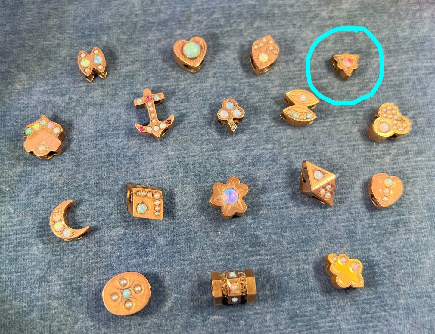 10k Gold Triangle Gypsy-Set Opal Slide Charm Pendant *Video*