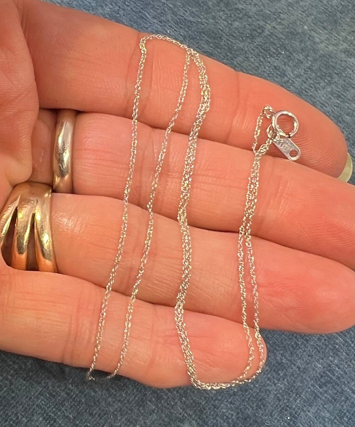 10k Solid White Gold 16" Thin Chain. CHAIN SALE See All - 0164