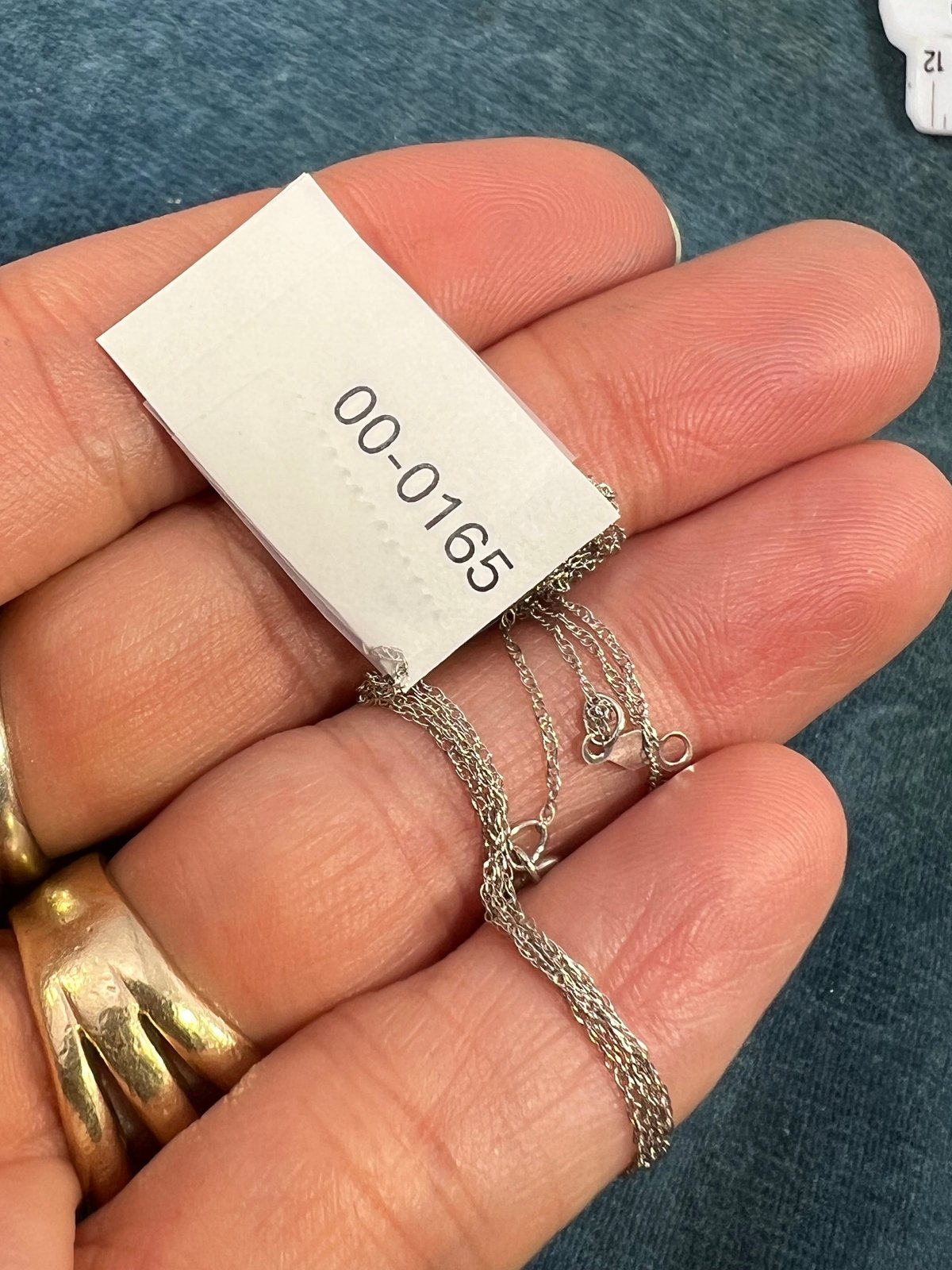 10k Solid White Gold 16" Thin Chain. CHAIN SALE See All - 0165