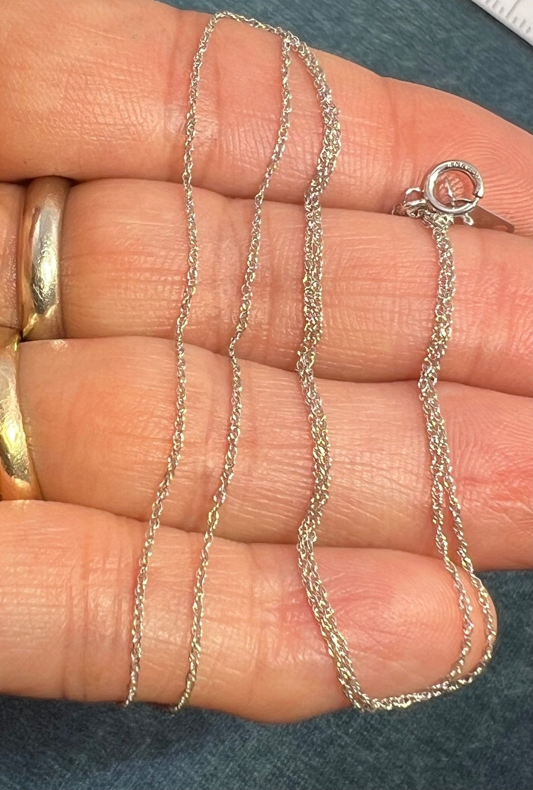 10k Solid White Gold 16" Thin Chain. CHAIN SALE See All - 0164